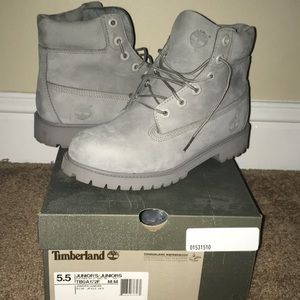 Junior Grey Timberlands